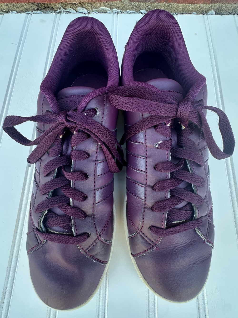 Adidas Baseline Deep Purple Low-Top Sneaker Leather Tennis Shoes Athletic Shoes